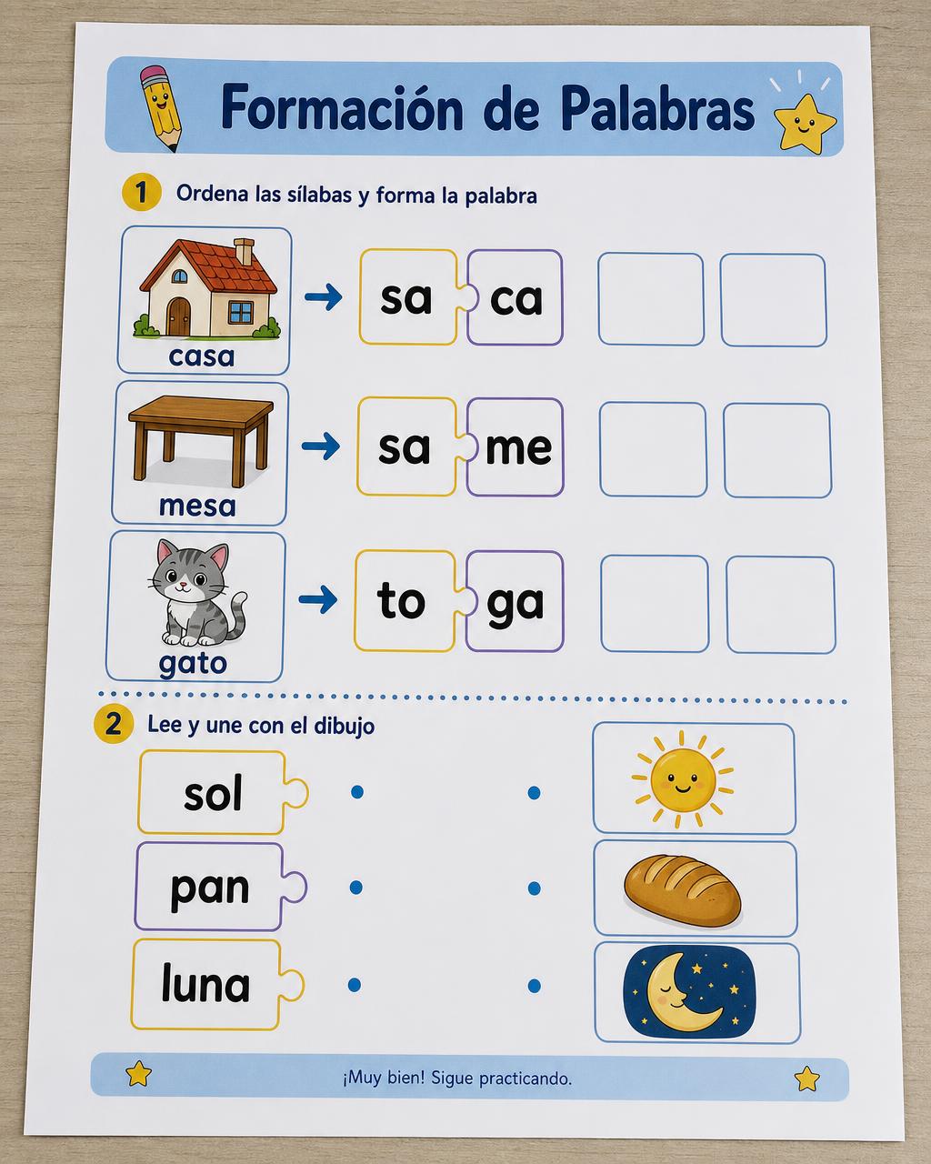 Página de ejemplo: Formación de palabras